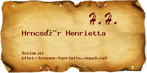 Hrncsár Henrietta névjegykártya