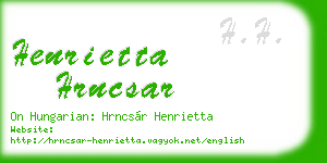 henrietta hrncsar business card
